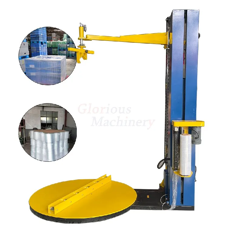 Stretch Film Wrapper Semi-auto Pallet Wrapping Machine Manufacturer Window and Door Making Machinery