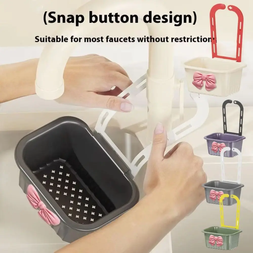 

Creative Sink Hanging Strainer Basket Quickly Drain Detachable Fruit Clean Filter Rack Snap-fit Design Bottom Hollow Out