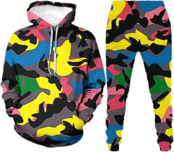 

New Camouflage Hoodie Pant Suit 3D Printed Casual Men Women High Quality Tracksuit Outfits Fashion Men's jogging 2Pcs Sets