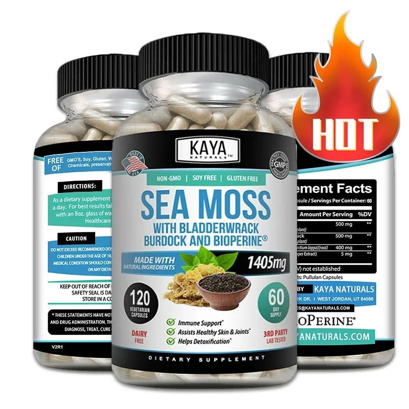 Kaya Naturals Sea Moss | Joint Supplement for Men and Women | with Organic Burdock Root, Irish Moss, Fucus and BioPerine