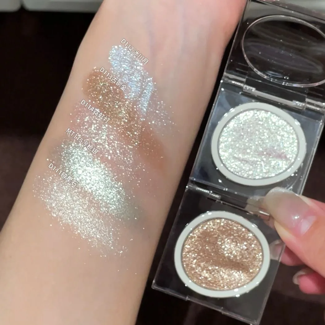 Joocyee placa de sombra de olho monocromática preto fosco glitter cor iluminador fumaça maquiagem longa duração sombra vegana em pó