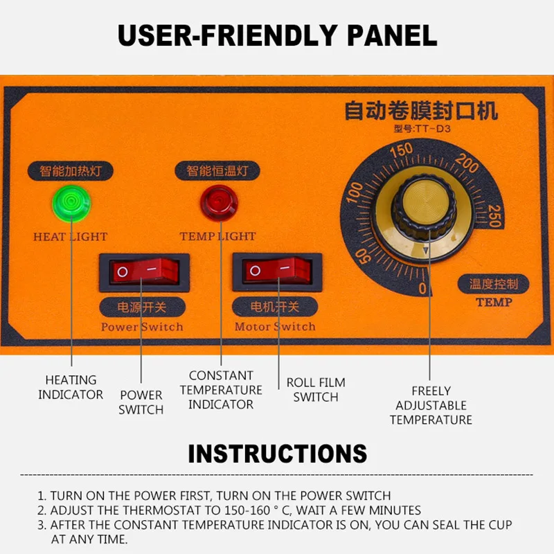 Kommerzielle Plastikbecher-Versiegelungsmaschine, Milchtee-Verpackungsversiegelung für Standardbecher mit Zählfunktion