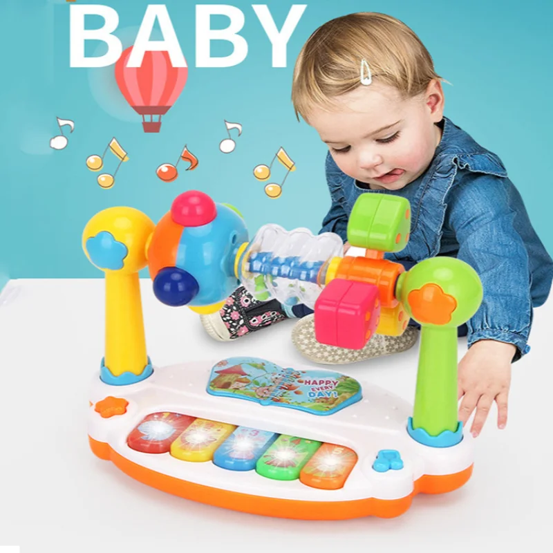 【セール中】子供のための軽い音の回転音楽ピアノキーボード,赤ちゃんのための音楽のおもちゃ,幼児のための教育音楽のおもちゃ,ギフト