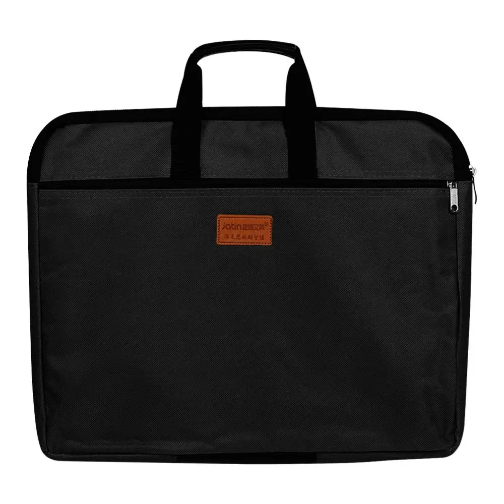 Business Documents Canvas Big Capacity Waterproof Durable Files Bag File Folder Handbag Double Layers view 2