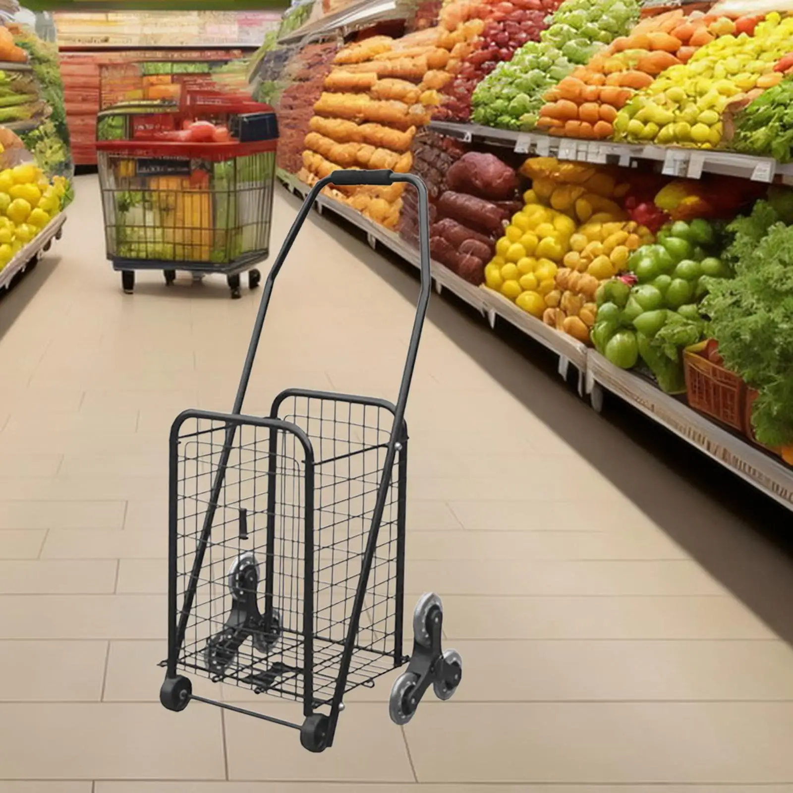 Heavy Duty Folding Cart Triangle Wheels Rollator Swivel Casters for Shopping Carts Hand Trucks and Organizer Carts