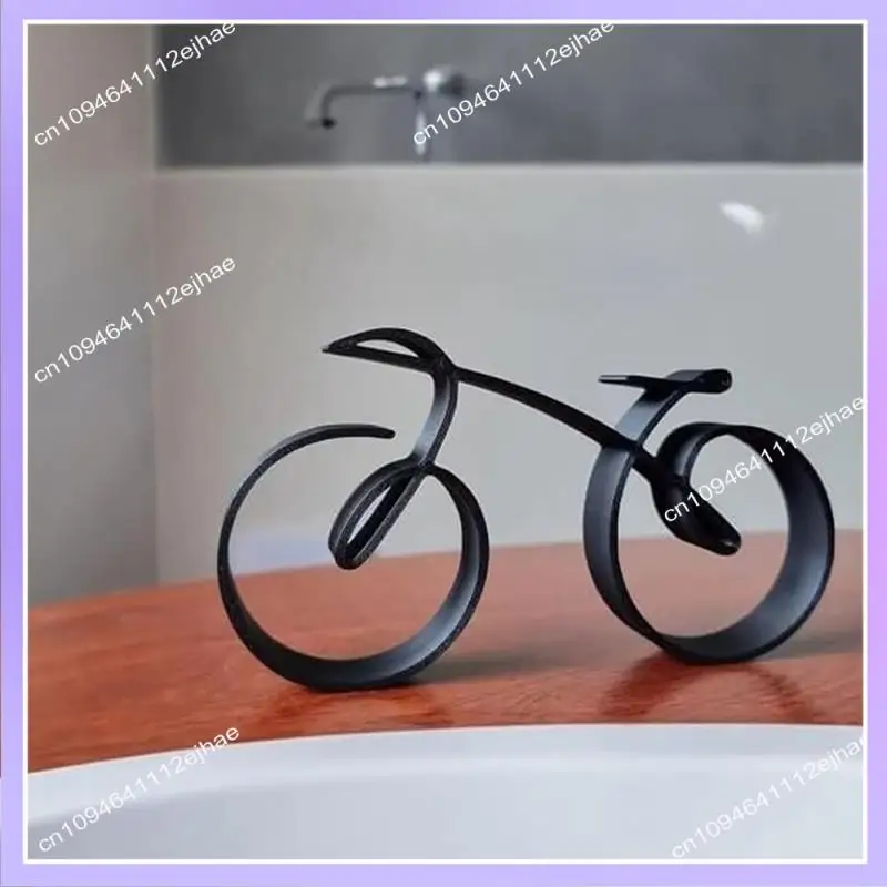 Escultura de bicicleta N83R estilo enmarcado de alambre, escultura artística de línea de bicicleta negra, decoración artística de bicicleta, para amantes de la bicicleta para mujeres duraderas