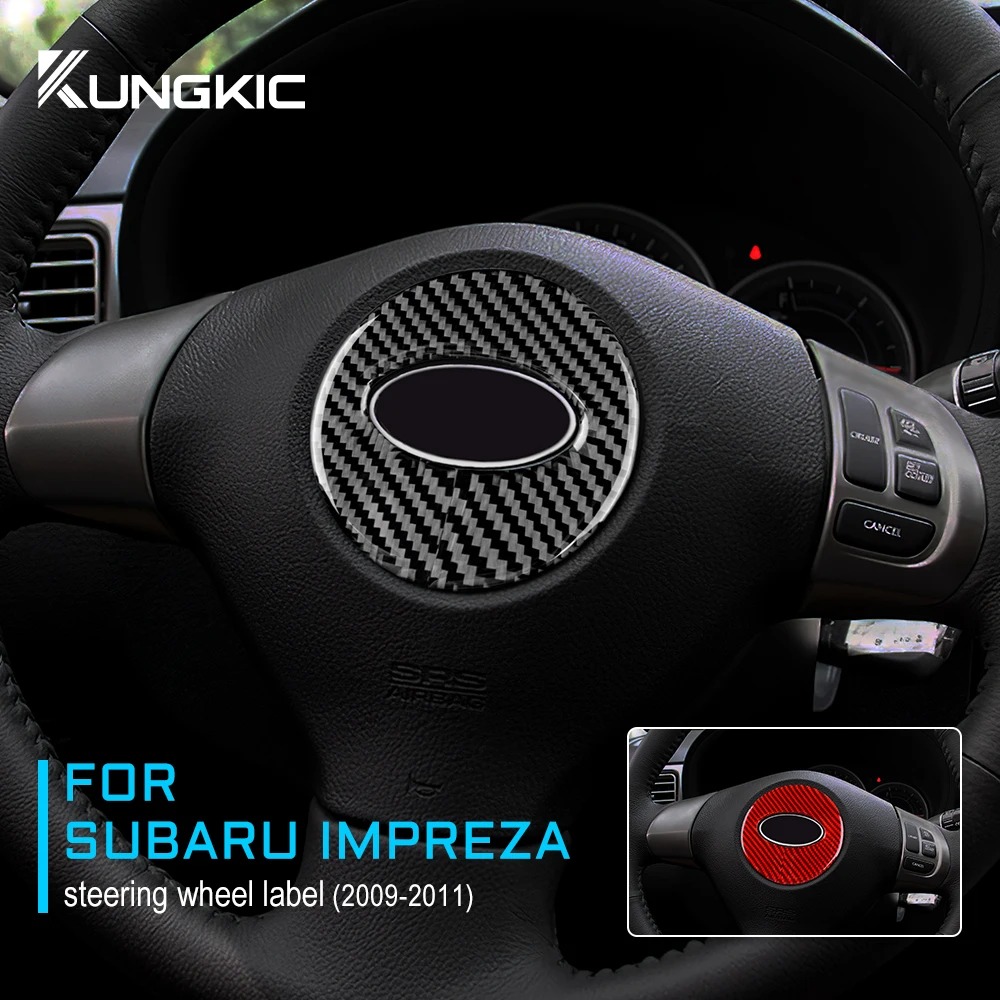 Real Carbon Fiber Sticker For Subaru Impreza 2009 2010 2011 Car Steering Wheel Stickers Strip Interior Trim Auto Accessories