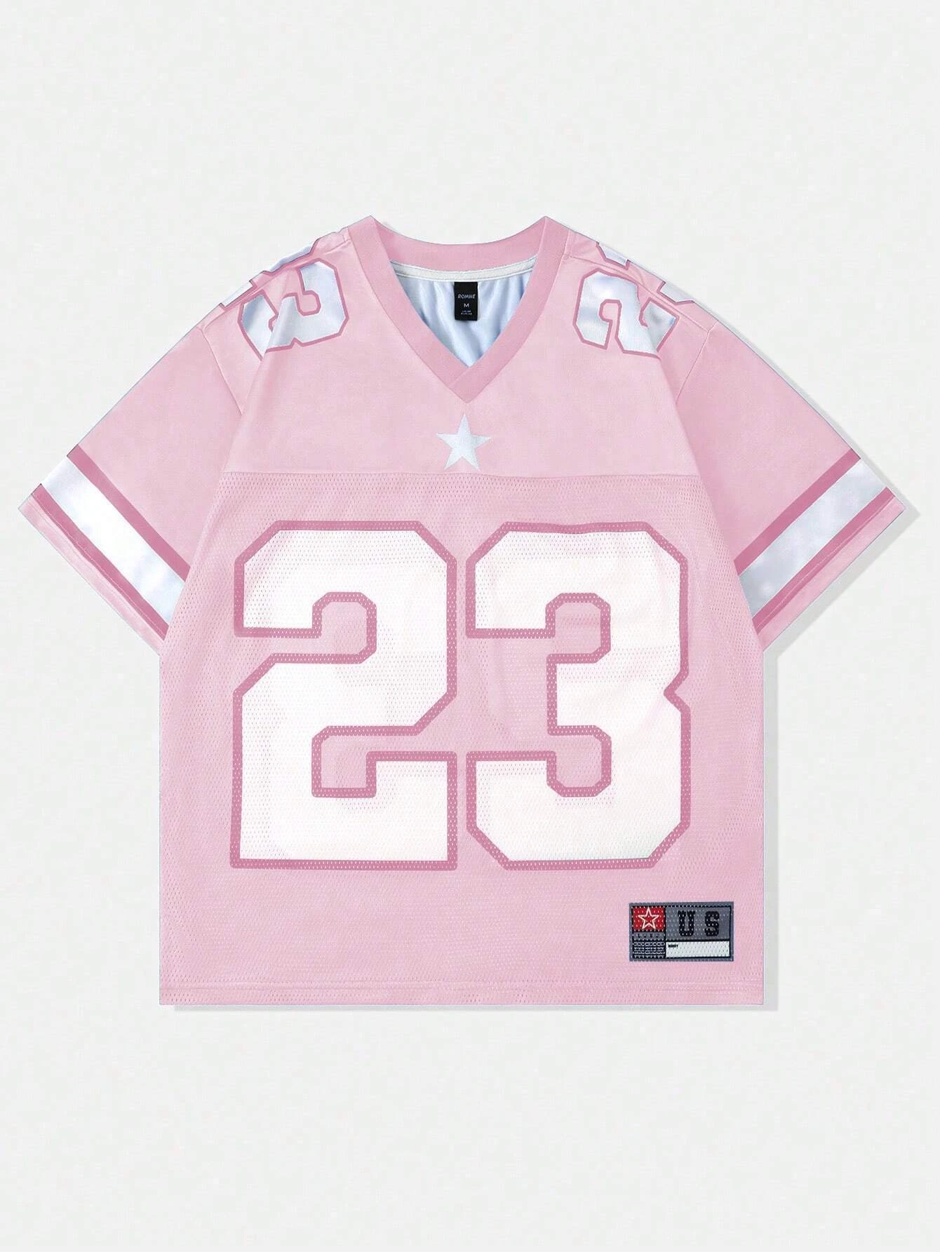 2025 New Hot Women's Summer Y2K Fashion Casual Shirt Street Retro Hip Hop 23 Shirt V-Neck Loose Breathable Quick Drying T-Shirt