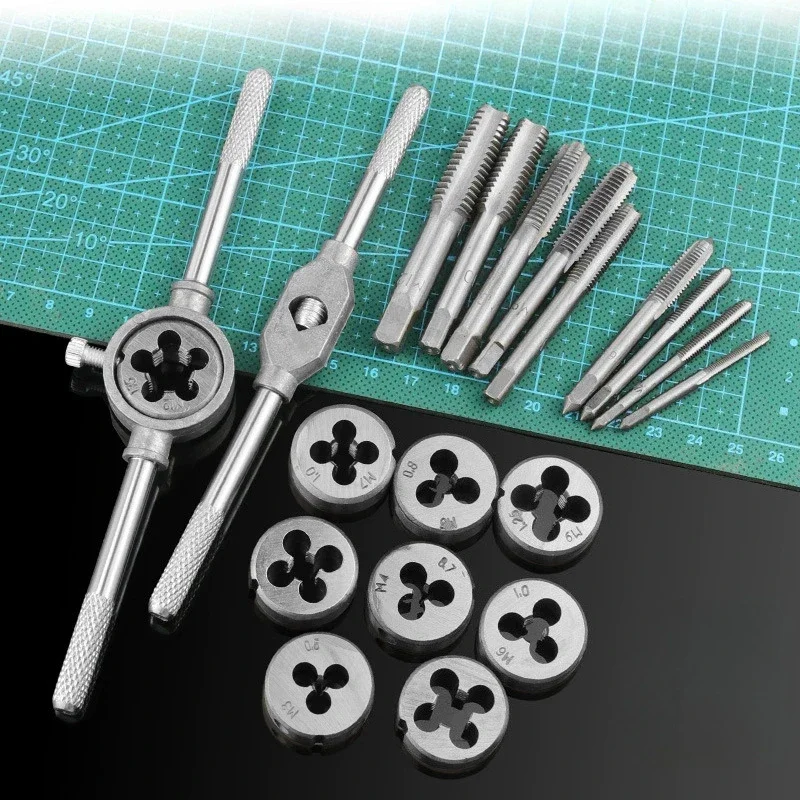Hot 12/20PCS Metric Tap And Die Hand Tools Set Professional Mechanics Repair Installation Metal Multi-tool Useful Accessories