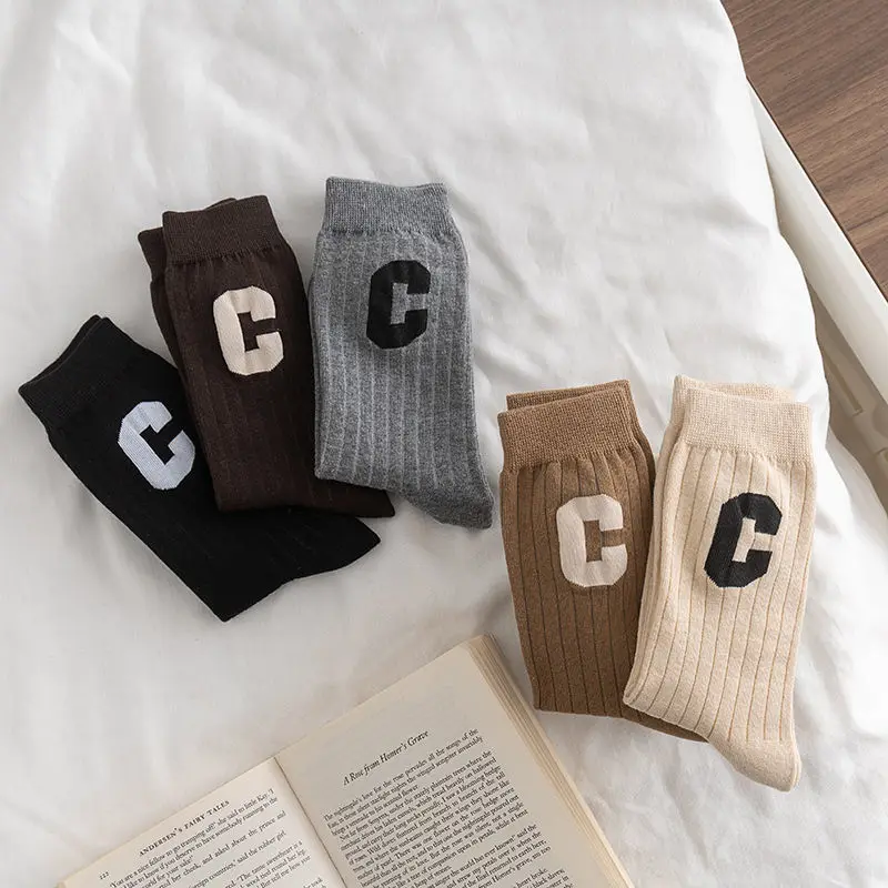 Luxury Women Wool Socks Warm Winter Thick Cashmere Casual Japanese Fashion Solid Color Comfortable Home Sock Long High Quality