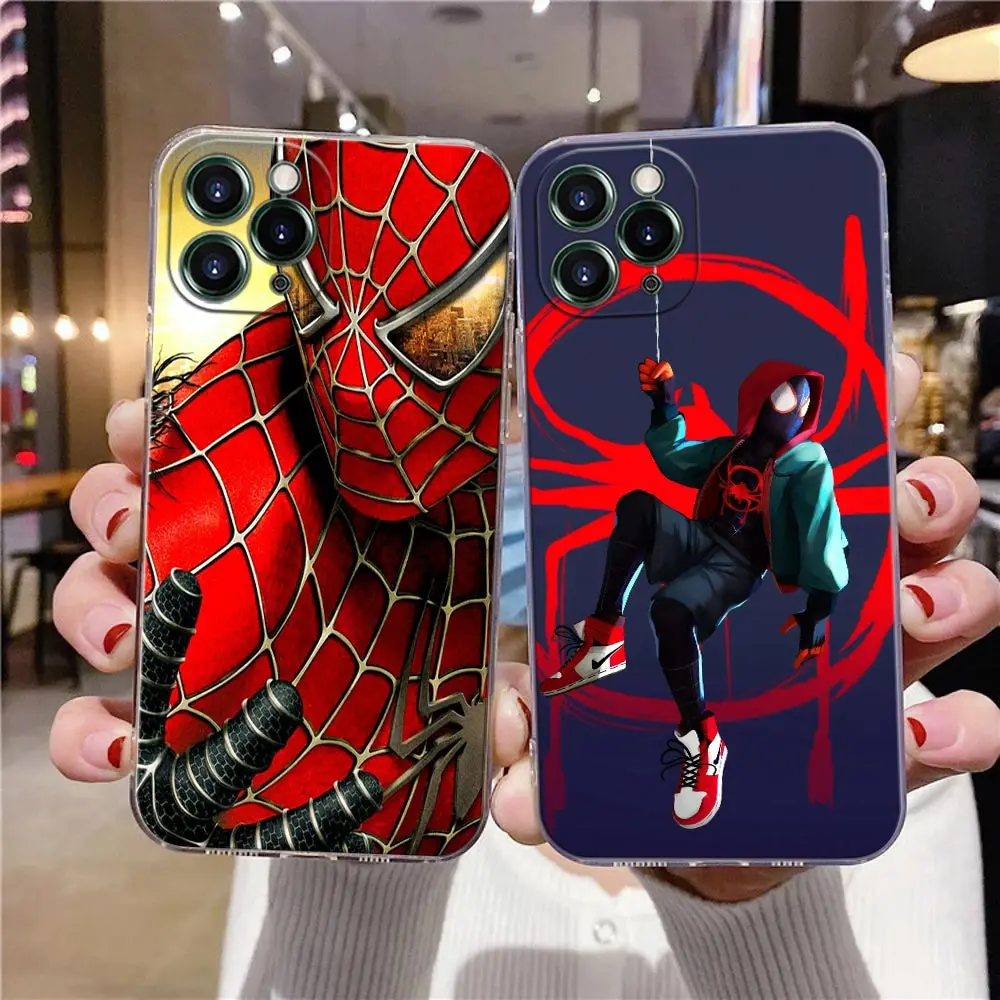 Spider-Man Miles Morales Marvel 15Pro Clear Phone Case For iPhone 13 11 12 14 Pro Max XS 7 8 15 Plus Case Soft Fundas Back Cover