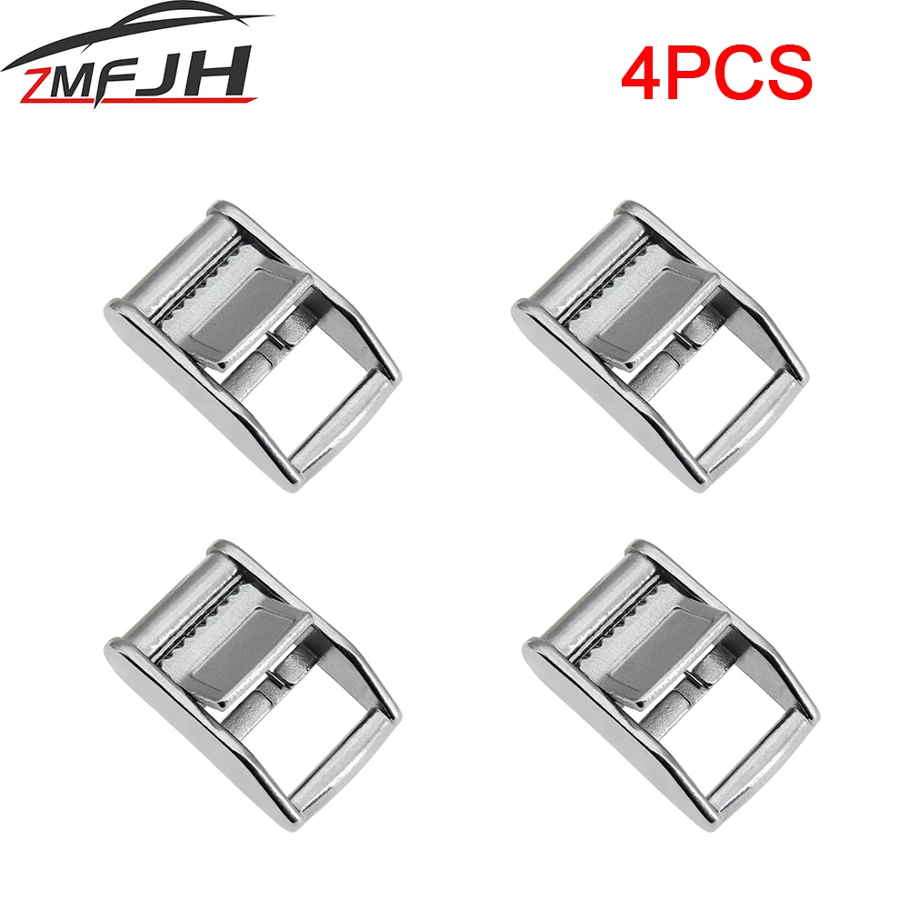 

4PCS Cam Buckle 316 Stainless Steel Ratchet Buckle For 25mm Tie Down Strap Webbing Cargo Lashing Luggage Bag Belt Metal Buckles