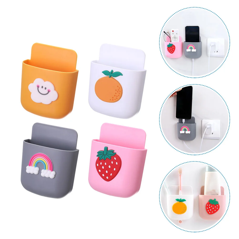 4 Pcs Bracket Air Conditioner Wall Hanging Remote Controller Boxes Living Room Holder Cell Phone Office