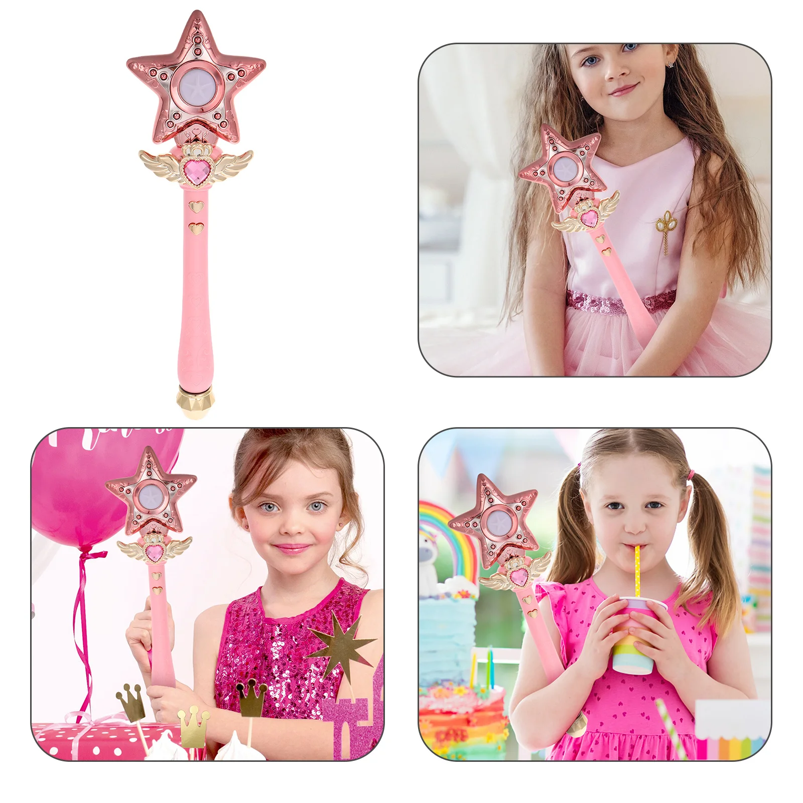 

Light Up Wand Star Design LED Princess Party Favor Dress-Up Accessory Birthday Celebration