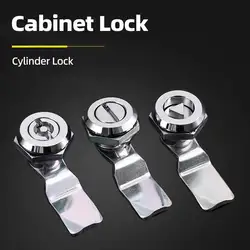 Stainless Steel / Zinc Alloy Cabinet Lock With Key Rotary Tongue Triangular Locks Distribution Box Straight Circular