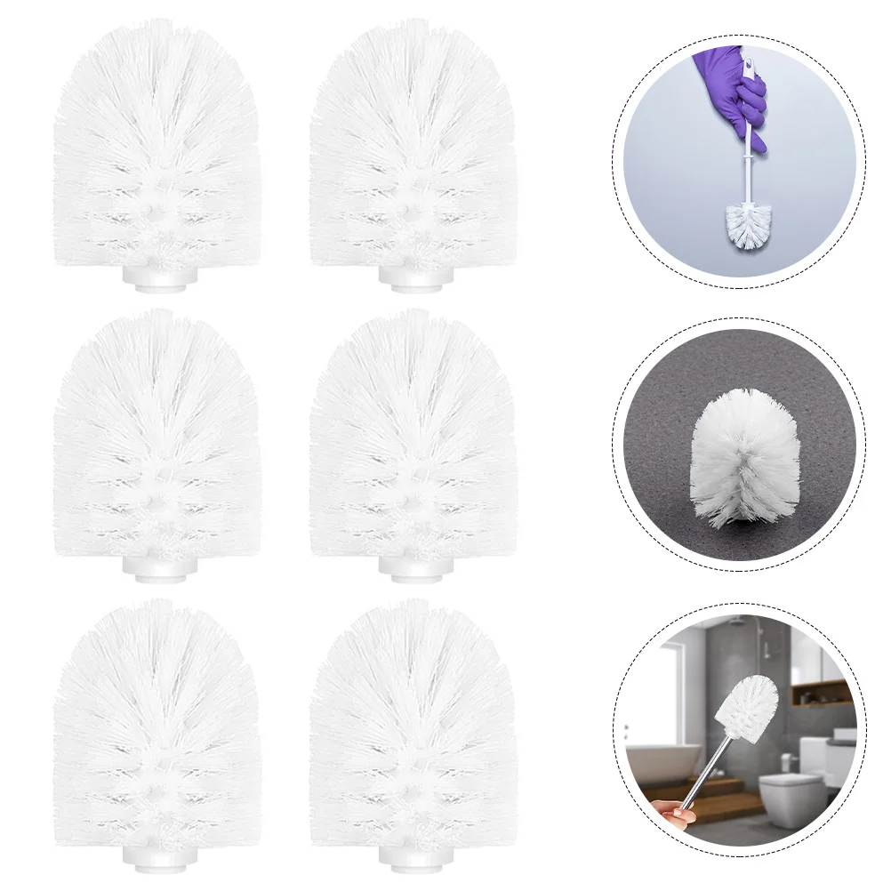 

6pcs Toilet Brush Replacement Heads Plastic Cleaning Heads For Bathroom Toilet Brush Set Scrubber Accessory