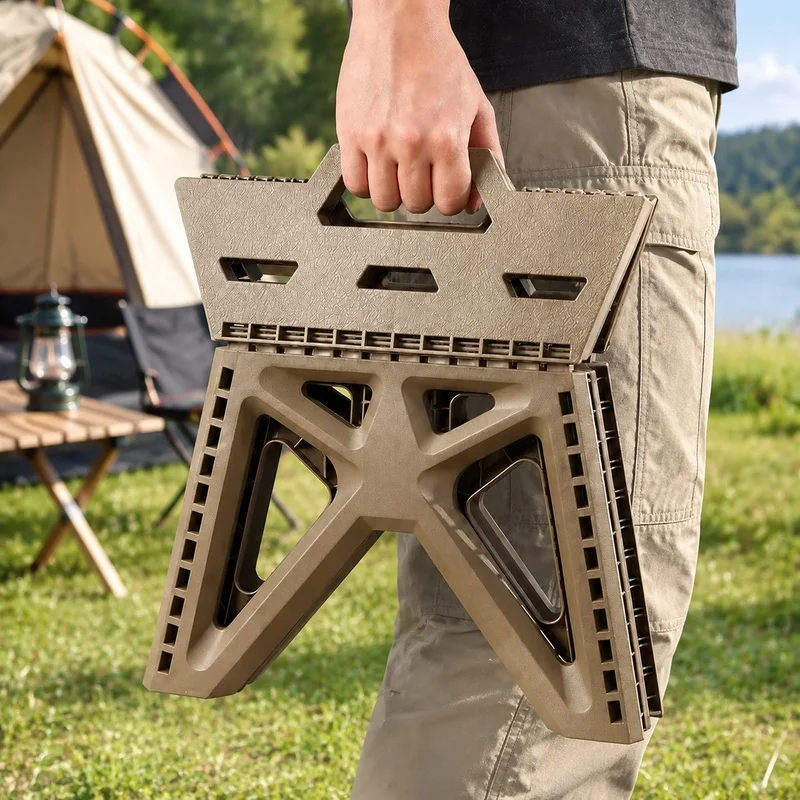 Portable Folding Stool Built for Heavy Loads, Sturdy and Lightweight for Outdoor Camping, Fishing, and Beach Use
