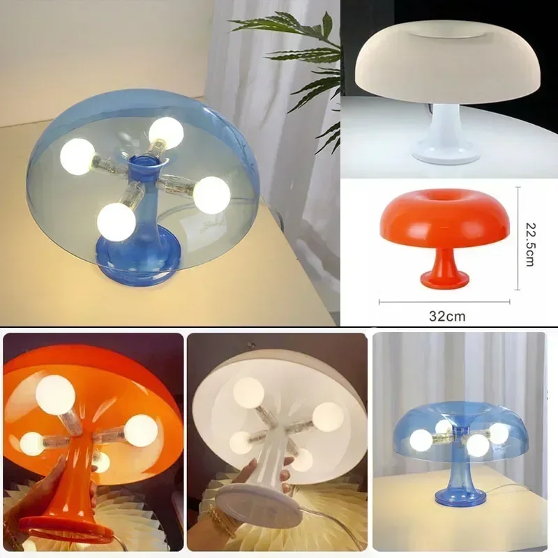 Modern LED Mushroom Desk Lights, Minimalista Table Lamp para Hotel, Quarto, Cabeceira, Sala de estar, Decoração Iluminação, Itália Designer