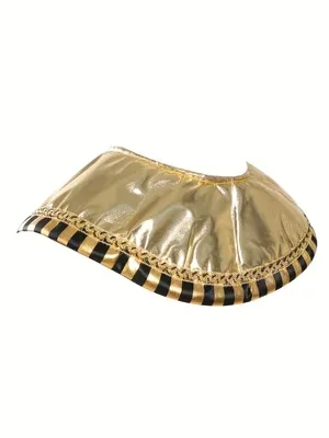 Kids Egyptian Pharaoh Costume 5-Piece Set Headdress Collar Belt Shoulder Strap Black Gold Tunic Halloween Cosplay Outfit view 5