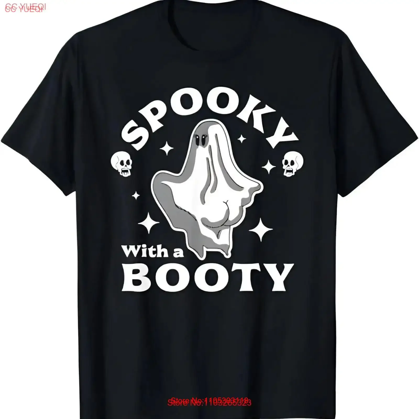 Spooky with a Booty Funny Halloween Ghost Skulls T Shirt vintage Washed Comfortable Slightly designer clothes