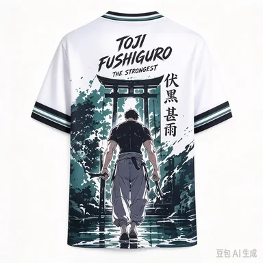 Jujutsu Battle: Fuhei Shuer Breathable Quick Drying Mesh Ink Green Splashing Ink Adorned Casual Loose Top