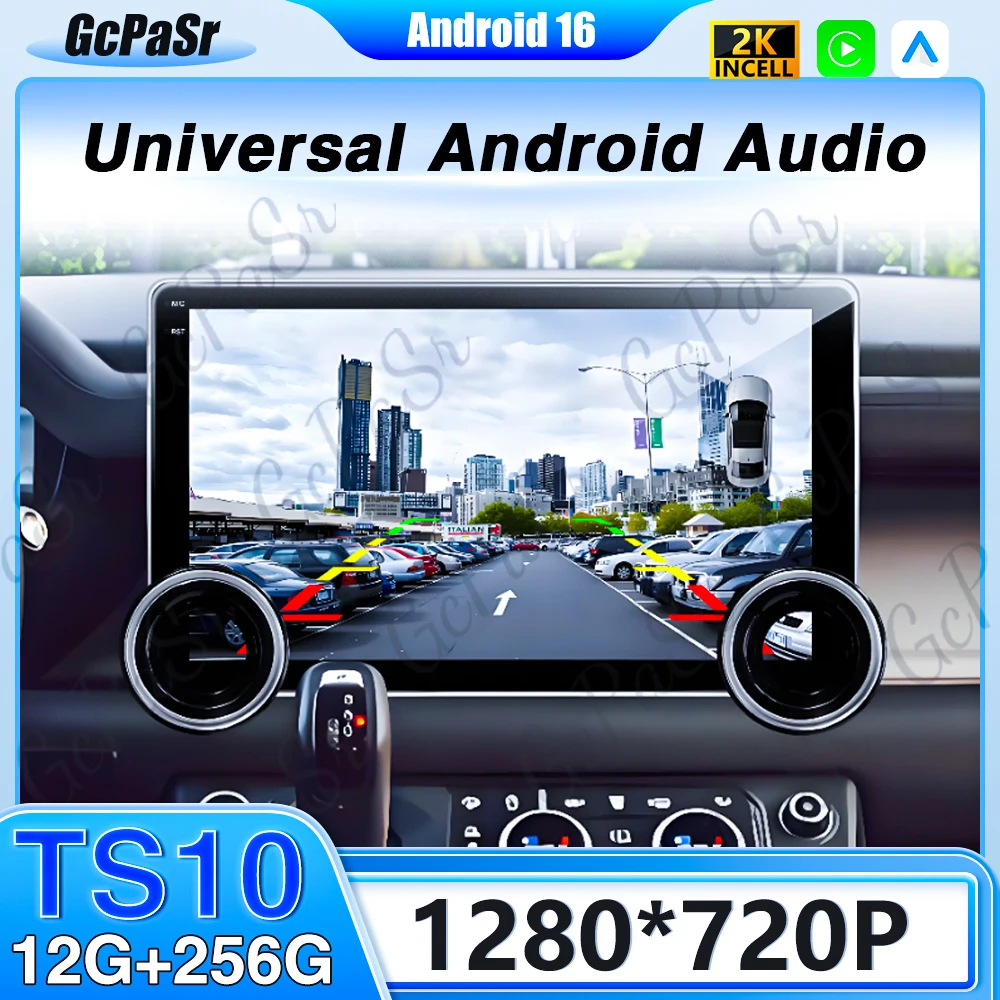 Radio para Auto Android 16 con Carplay, Reproductor Multimedia Universal Android para Auto, Reproductor de Video, Pantalla de 10.1 Pulgadas, DSP, RDS, AHD, GPS, Autoradio 2Din