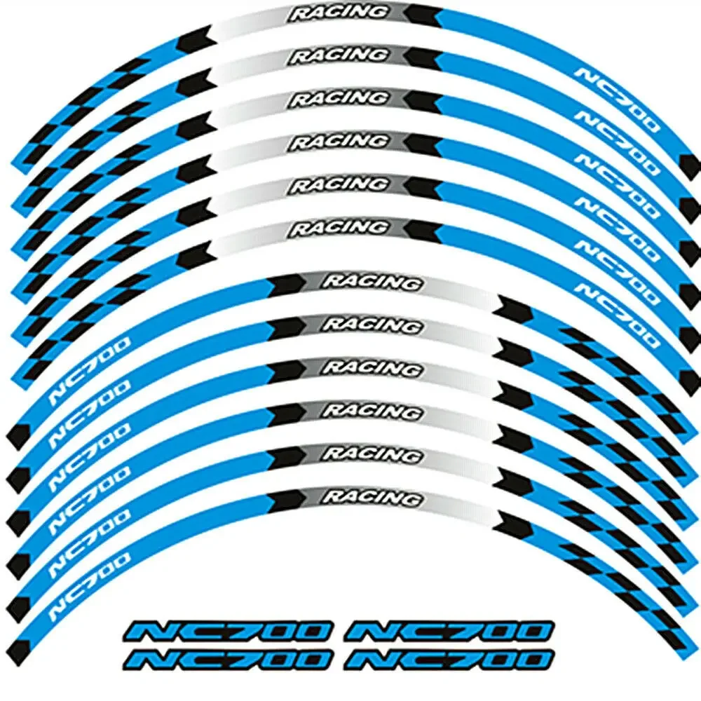 Per HONDA NC 700 NC700S/X/XD/XDH Vendita calda Stile Cerchione Pneumatico Cerchione Adesivi 17 pollici ruota Nastro Adesivi Decalcomanie