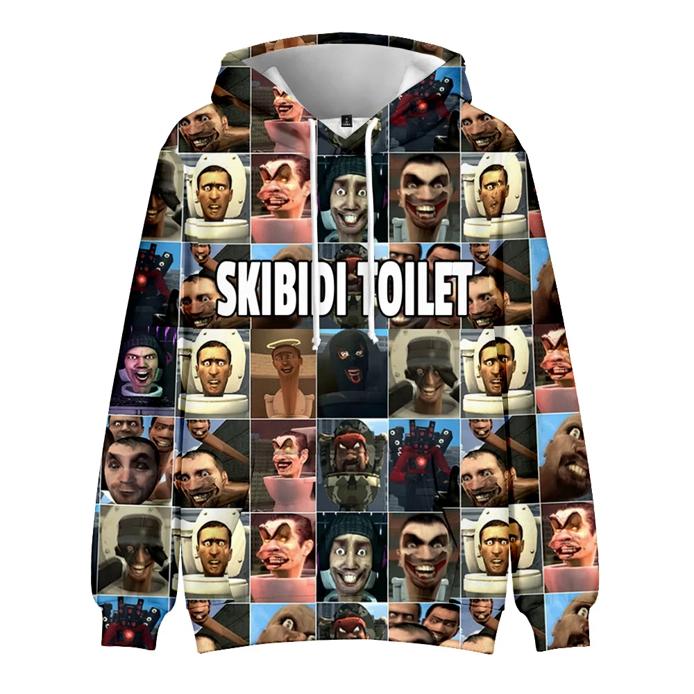 

Skibidi Toilet Hoodie 2023 New Game Long Sleeve Women Men Hooded Sweatshirt Harajuku Streetwear 3D Clothes