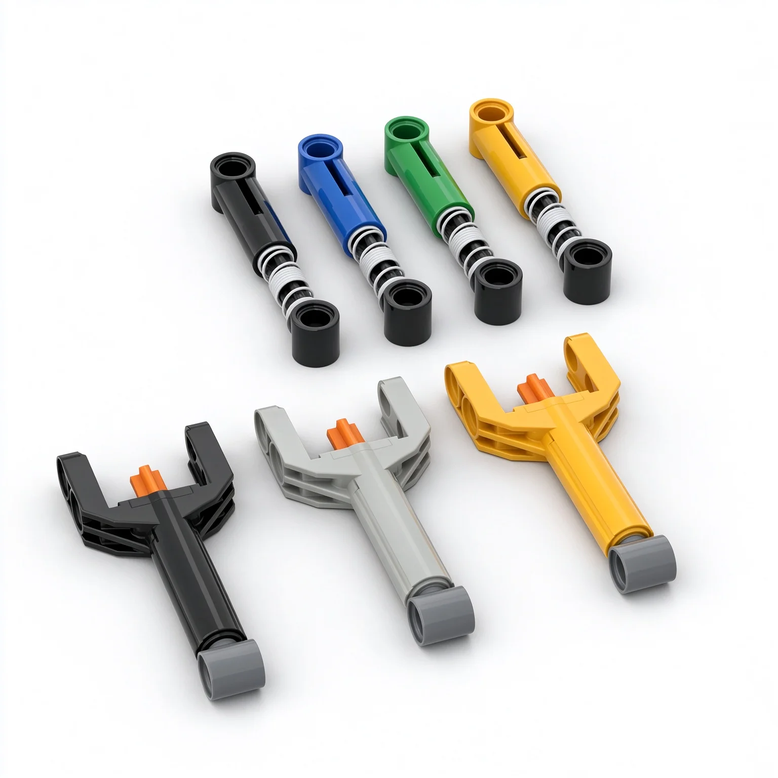 10PCS 76537 Soft Spring Shock Arm MOC Technological Bricks DIY Parts Building Blocks Shock-absorbing Arm For 92693 Toys