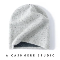 SZDYQH High Quality 100% Cashmere Hat Women Winter Double Layer Thicken Knitted Caps Skullies Female Outdoor Warm Hats Beanies