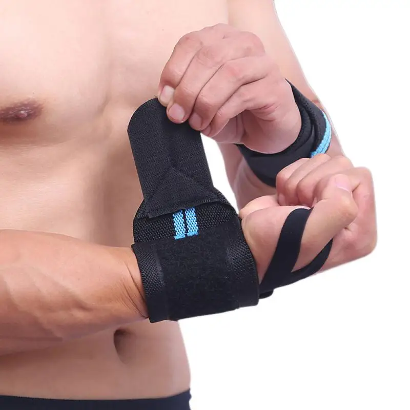 1 PC Wrist Wrap Weight Lifting Gym Cross Training Fitness Padded Thumb Brace Strap Power Hand Support Bar Wristband