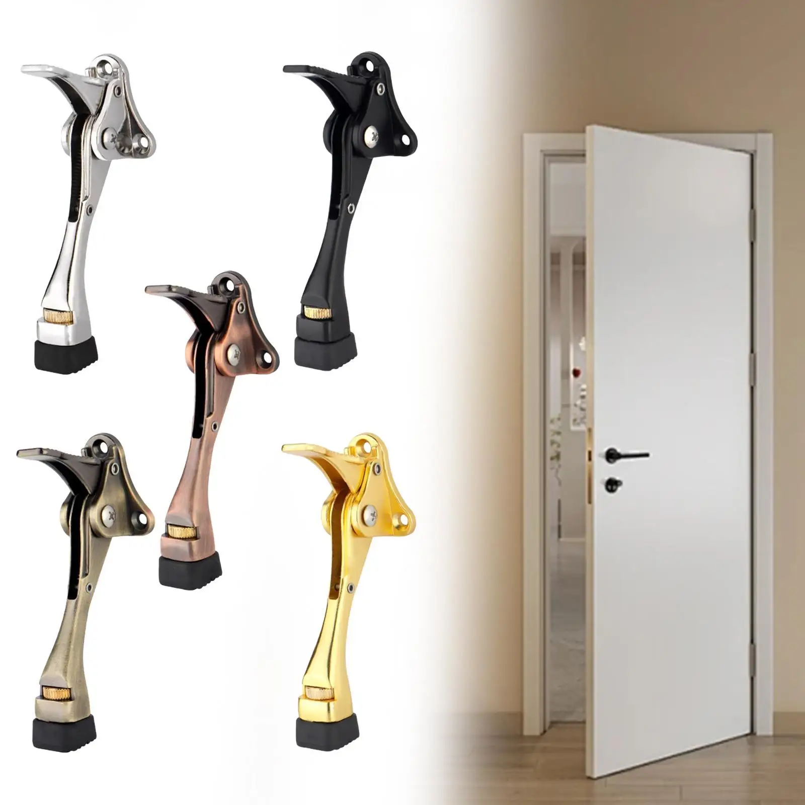 Kickdown Door Stopper for Household Simple Assembly Heavy Duty 5.5inch Long