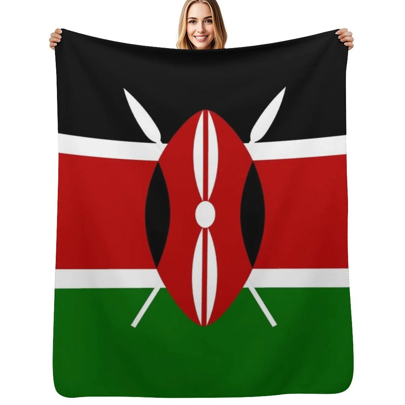 

Flag of Kenya Throw Blanket Warm Comfortable Blanket Gift for Parents Friends
