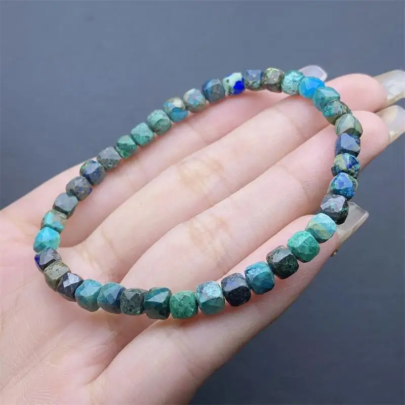 4.5MM Natural Chrysocolla Bracelet Handmade Crystal Jewelry Stretch Bangle Children Birthday Gift 1pcs