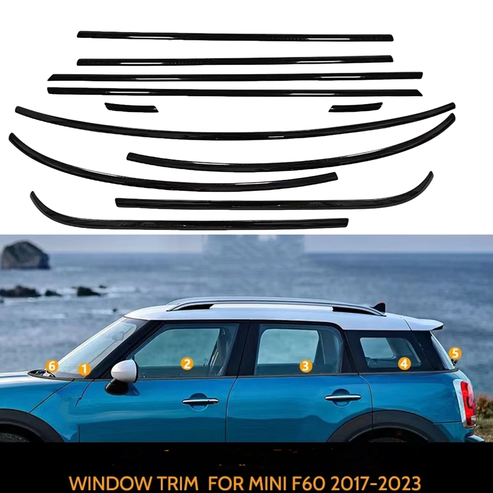 Window Strip Seal Belt Weatherstrip Moulding Trim For MINI F60 4 Door 2017-2023