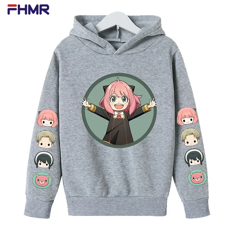 Anya Spy X Family Children Fashion Leisure felpa con cappuccio ragazzi ragazze cappotto primavera e autunno Top Anime Print Toddler 3-12 anni