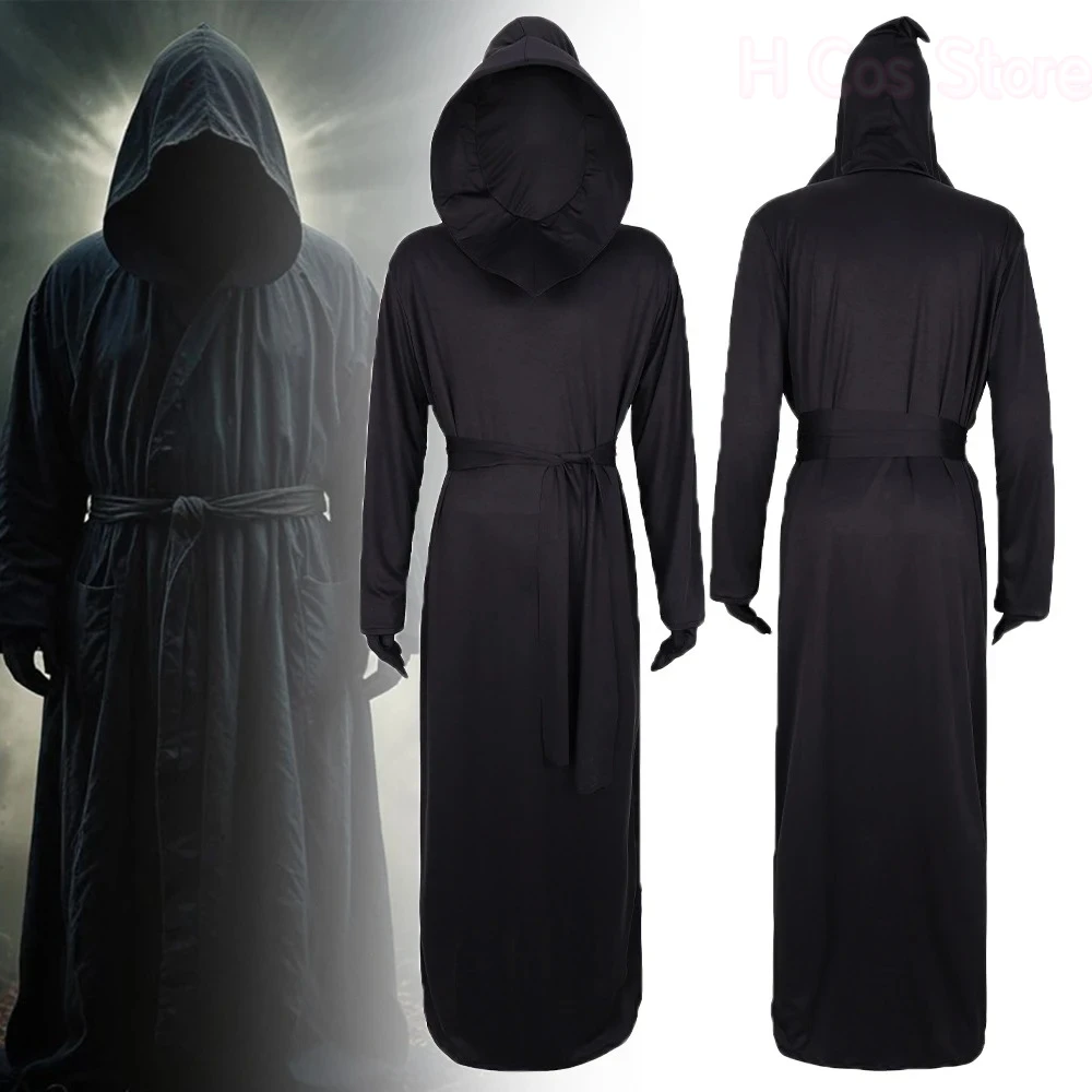 

Halloween Black Reaper Cosplay Costume Ghost Festival Undead Demons Terror Robe Death God Uniform Horror Dress Up Clothes Outfit