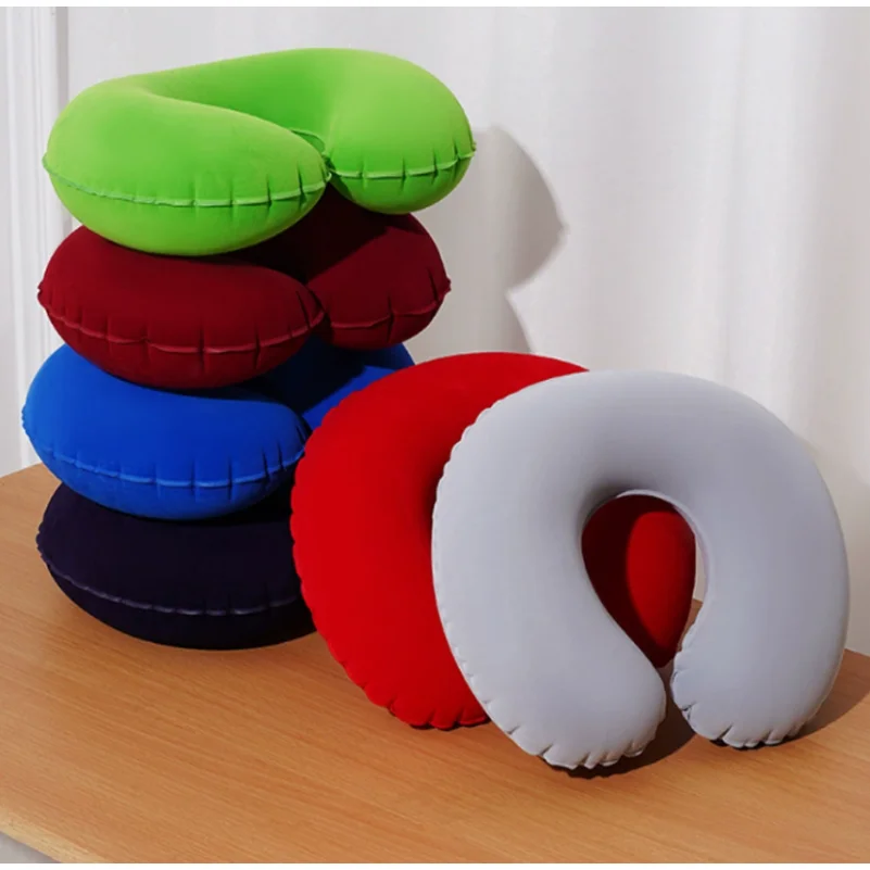 1Pc  Inflatable U-shaped Pillow, Portable Folding Neck Pillow for Travel, Suitable for Travel