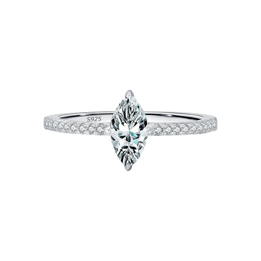 

Apexelle Luxury Jewelry 925 Sterling Silver Rings 0.5ct Moissanite Diamond Ring Delicate Minimalist For Women Jewelry