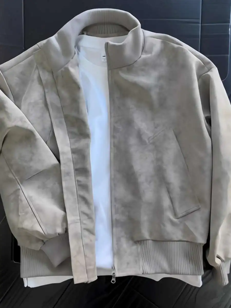 

Матовая бейсбольная куртка с эффектом омбре, мужская осенняя верхняя одежда в американском стиле ape, модная брендовая одежда с воротником-стойкой, свободная посадка, молодежная мода