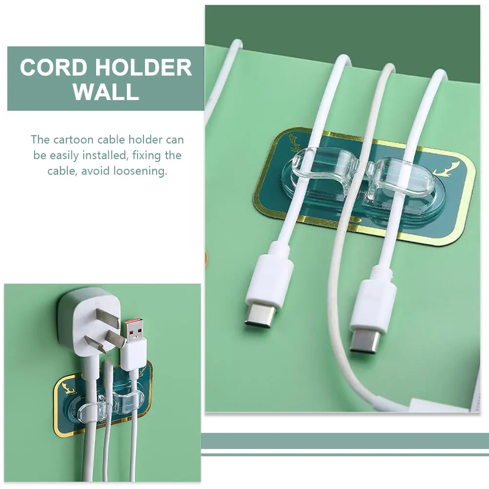 8 قطعة مقاطع كابلات منظم سلك ذاتي اللصق للجدار سطح المكتب إدارة الحبل حامل عصا على مشابك الأسلاك مشبك جدار الحبل #1