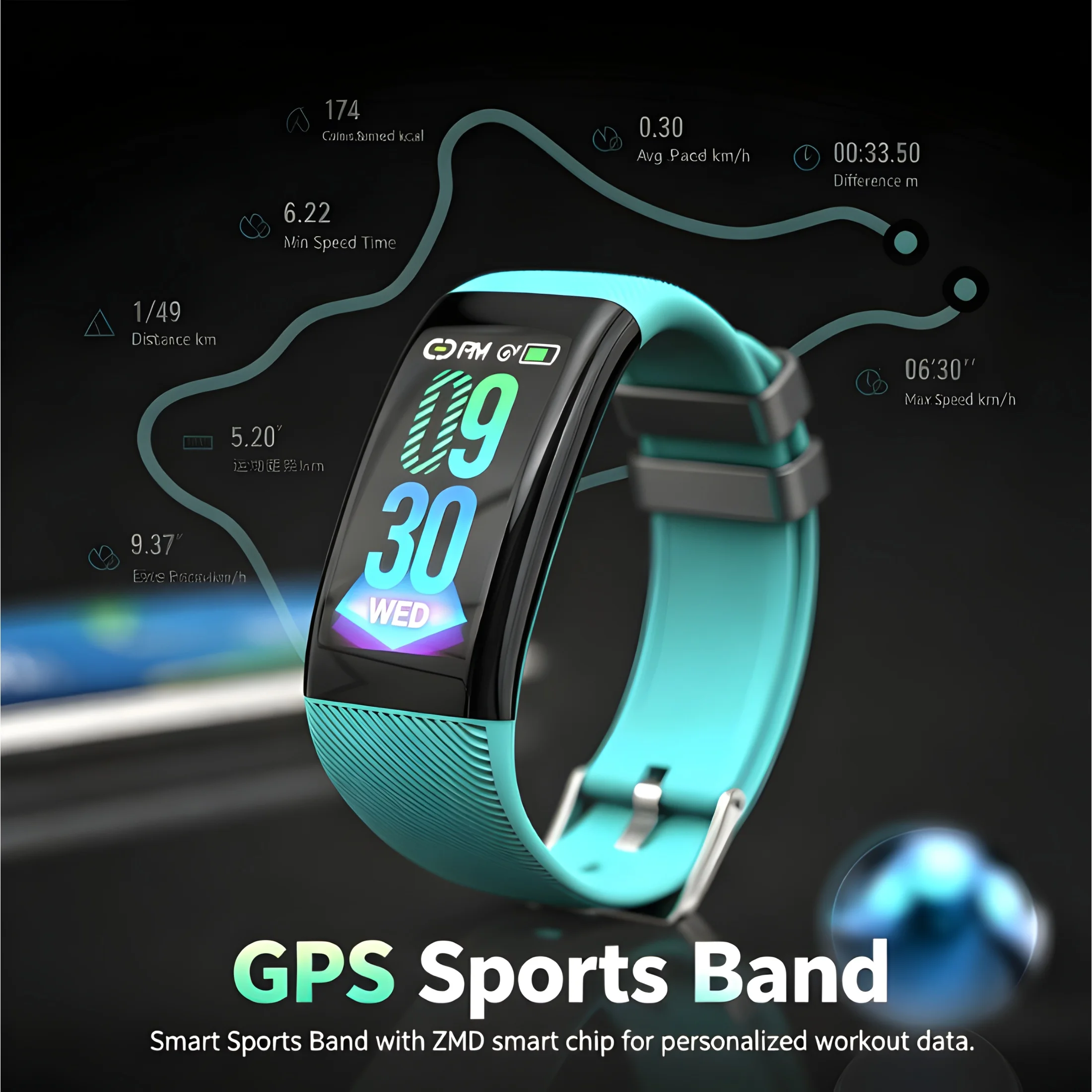Smart Fitness Tracker Watch for Men Women HD Touchscreen GPS Route Tracking Heart Rate Sleep Monitor Call/Message Reminder