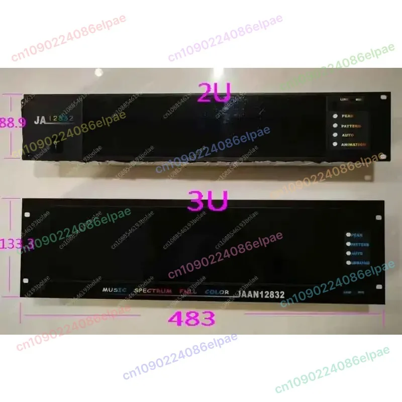 RGB الطيف الصوت متخيل 2U رف جبل على مدار الساعة مع وضع الموسيقى 128x32 LED عرض صوت التحكم عن بعد للاستوديو المنزلي #3