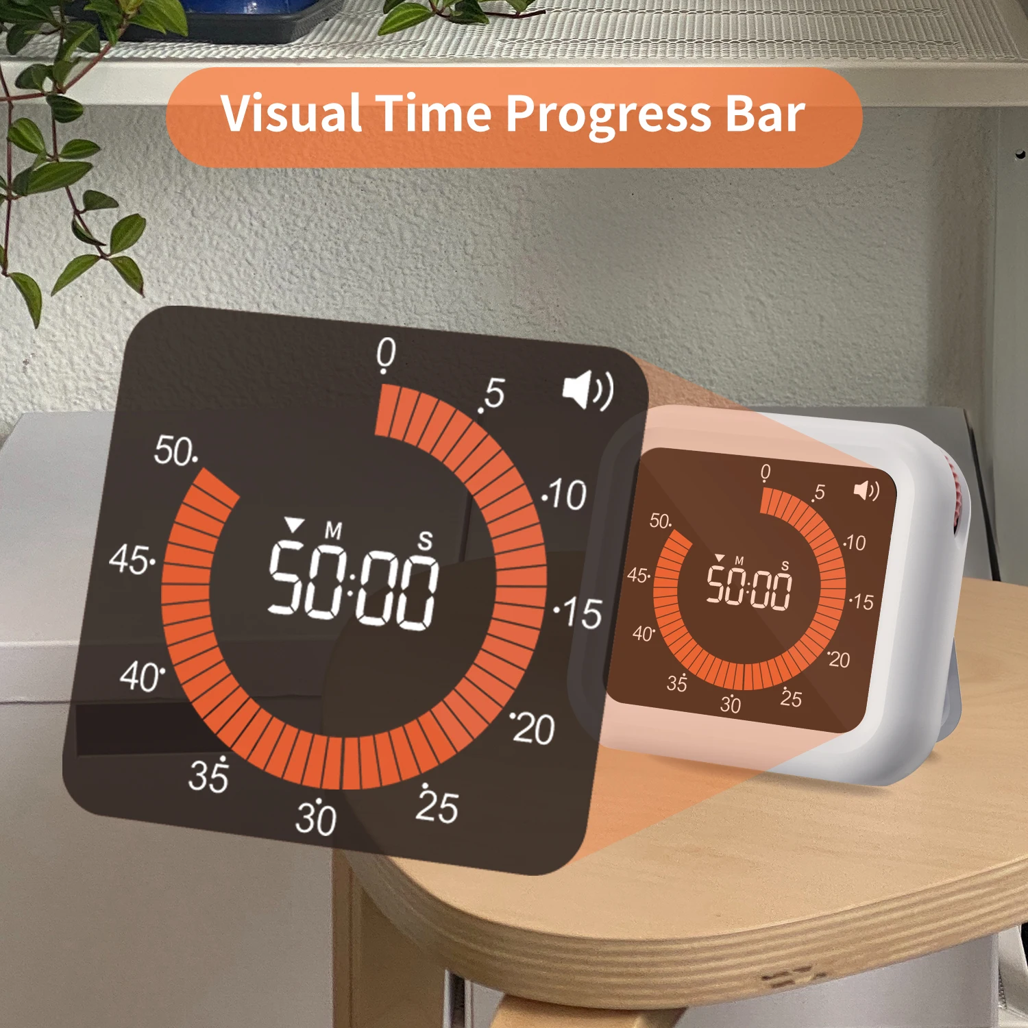 Neuer Dreh-Timer Silent Visual Analog Timer für Kinder und Erwachsene Alarm Stunden zähler für Küche Innen Lesesaal Zeit manager