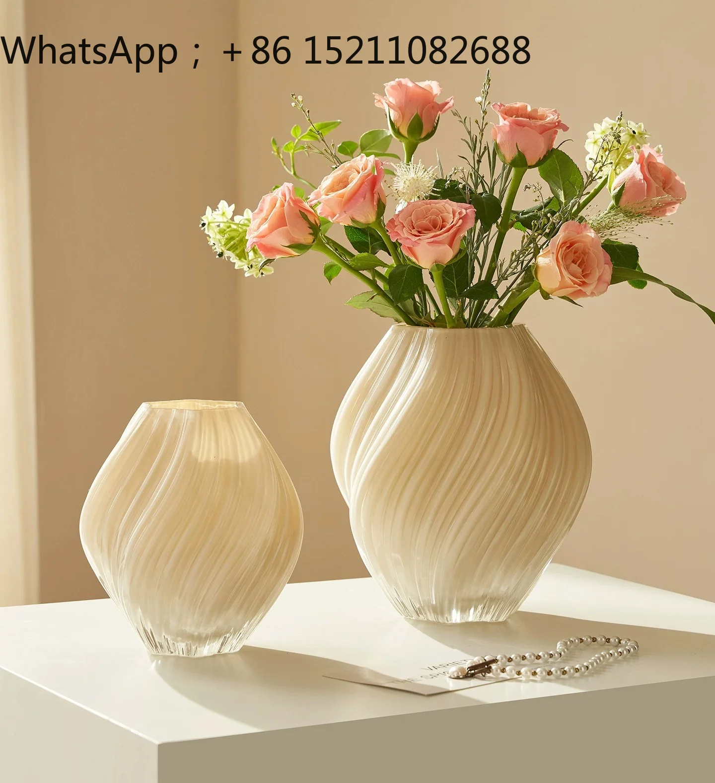 LLY glass vase ornament maltose glazed vase irregular twist modern home decoration hydroponic glass flower ware