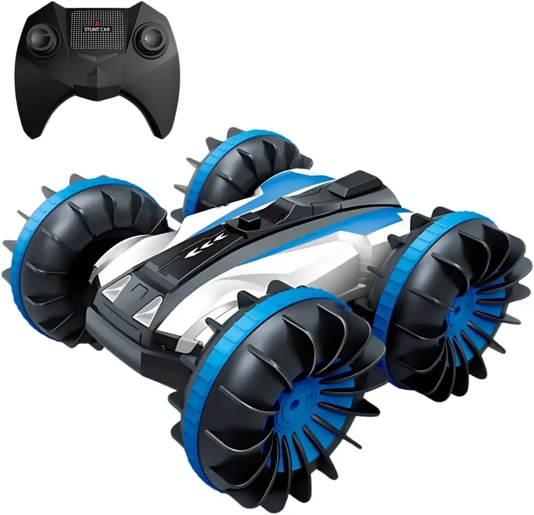 

Amphibious RC Car – 4WD Remote Control Stunt Car | 360° Flips Waterproof Double-Sided Driving | Off-Road Toy for Boys & Girls