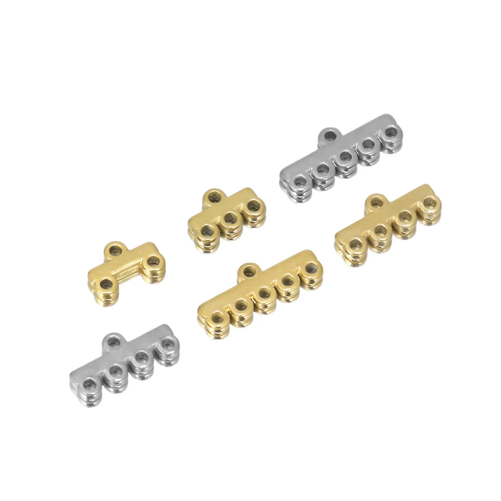 20Pcs Stainless Steel Gold Multi Strand Layer Clasp Pendant Bails Chains Connectors DIY Chains Links For Jewelry Making Supplies