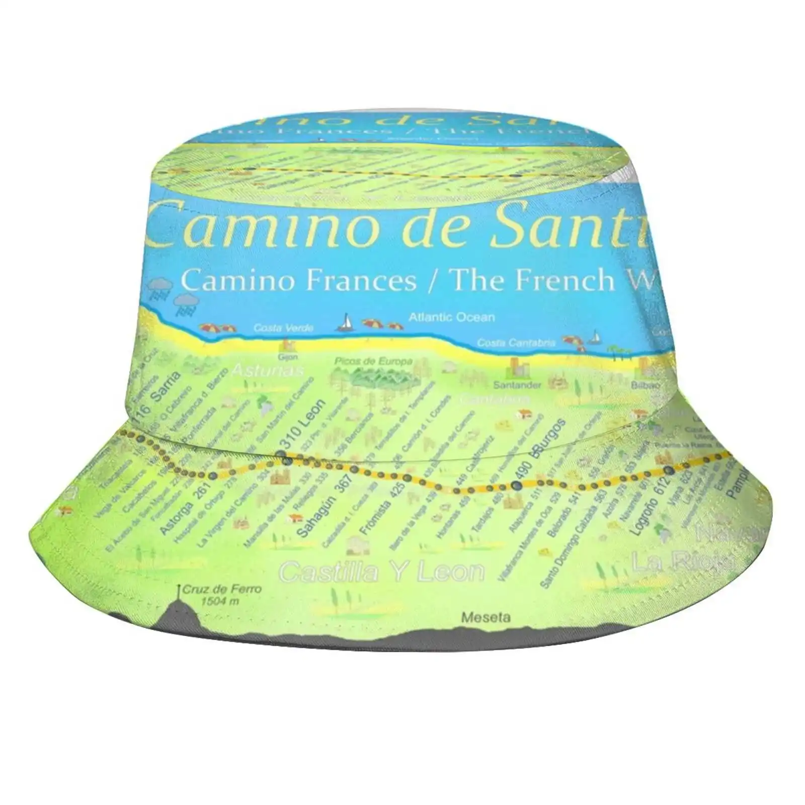 Camino De Santiago - Camino Frances / The French Way Sun Cap Fisherman Hat Bucket Hats Camino Frances French Way Camino De