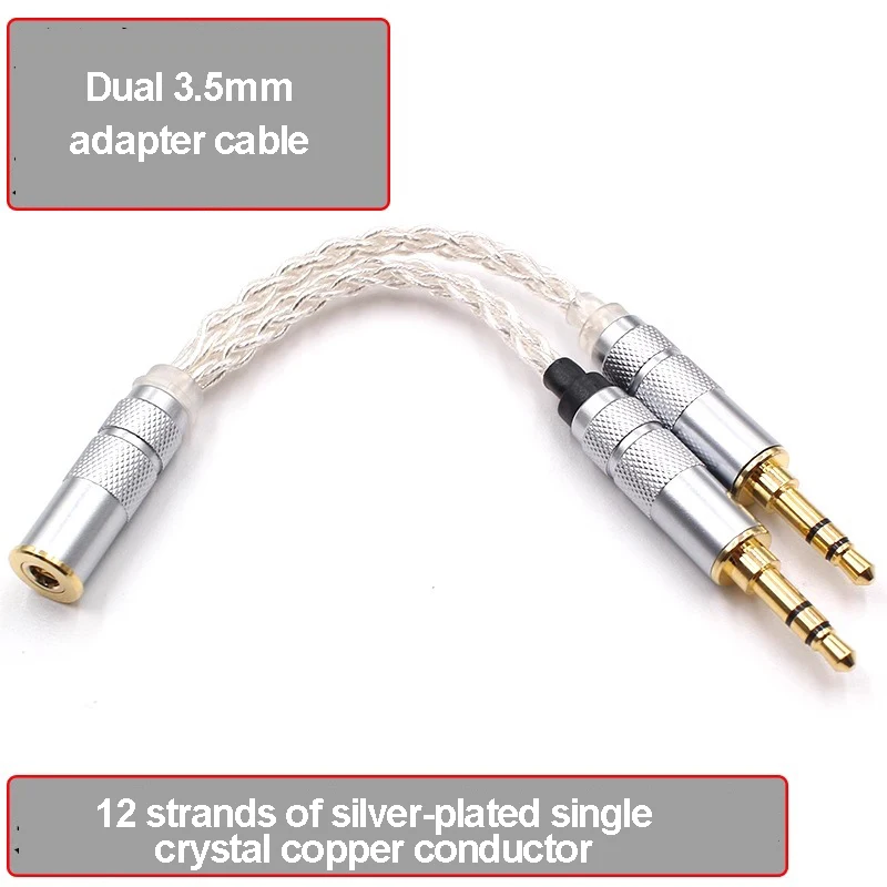 Dual 3.5mm Balanced To 2.5/4.4mm XLR Four-core Adapter Audio Cable 4.4mm Balanced Female To Dual 3.5mm Balanced Male Converter