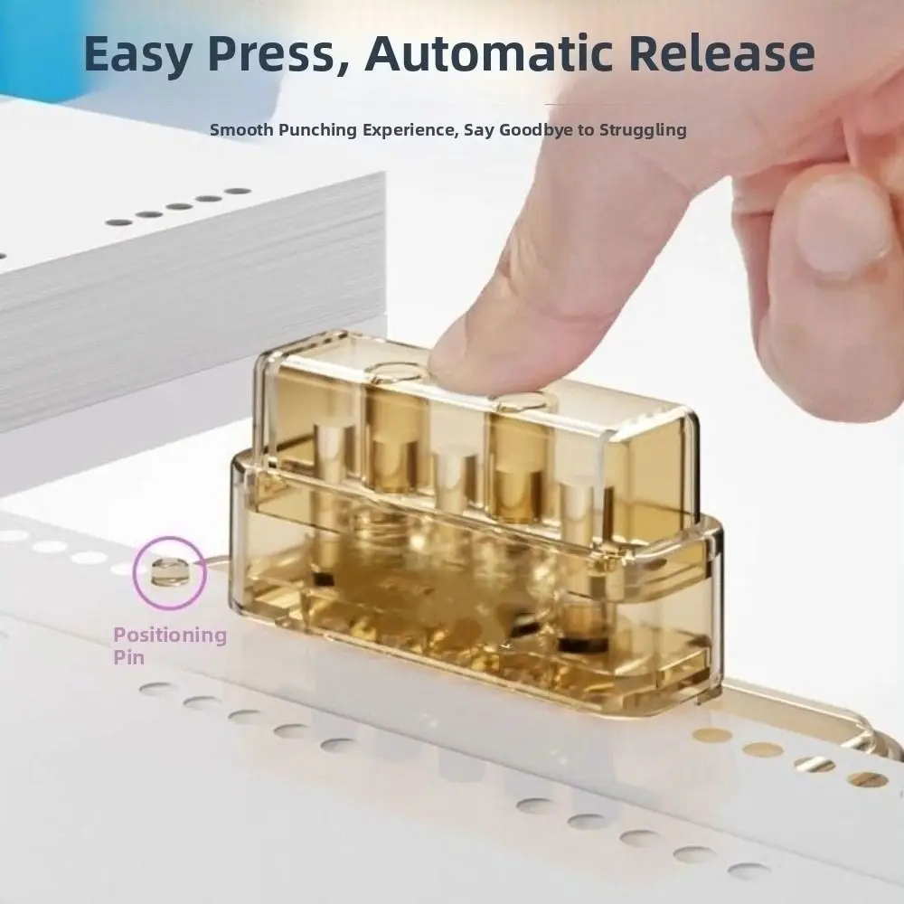 

5 Holes Loose Leaf Hole Punch 5 Sheet Capacity Rounded Cutter Paper Puncher 5.5mm Diameter DIY Book Page Stitcher Office